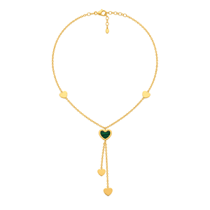 18K Gold Half Set with Madrasat El Hob Stones Design In Green