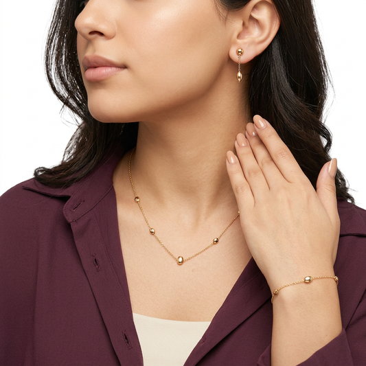 نصف طقم ذهب دوائر عيار 18