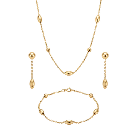 نصف طقم ذهب دوائر عيار 18