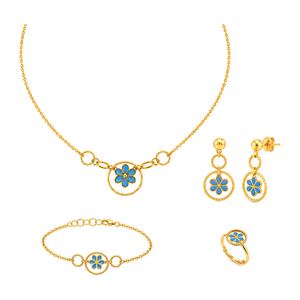 18K Gold Set, Blooming Flower