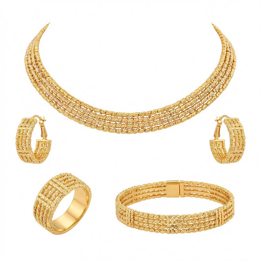 طقم الاحلام عيار 18 بتصميم الخرز المتراص