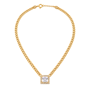 18K Gold Set with Square Stone Design