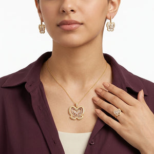 18K Gold Half Set with Butterfly Design
