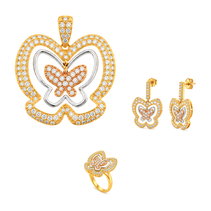 18K Gold Half Set with Butterfly Design