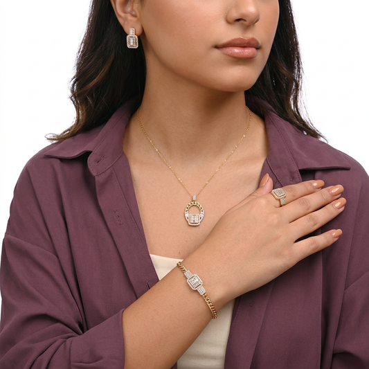 نصف طقم "أحجار تسعدك " عيار 18