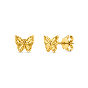18K Gold Earrings with Butterfly Design