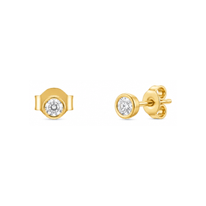 18K Gold Earrings with Small Square Design