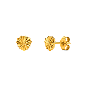 18K Gold Earrings with Small Flower Design