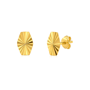18K Gold Girls Earrings with Circle Decorative