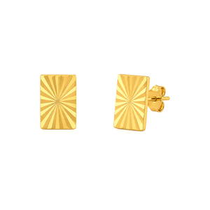 18K Gold Earrings with Square Design
