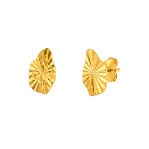 18K Gold Earrings with Small Ornate Design