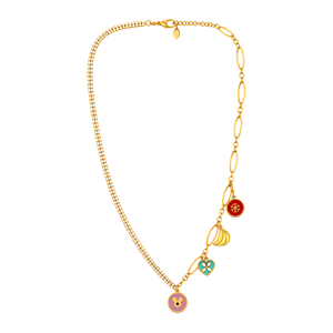 18K Gold Necklace with Banana Charm