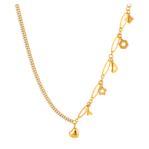 18K Gold Necklace with Multiply Chain Shape