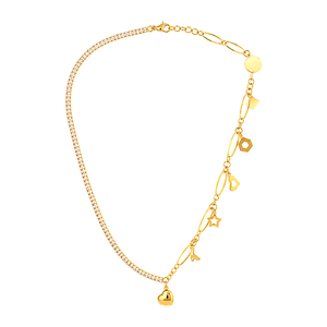 18K Gold Necklace with Multiply Chain Shape
