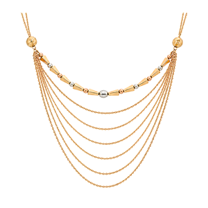 18K Gold Chain Necklace with Multi-Strand