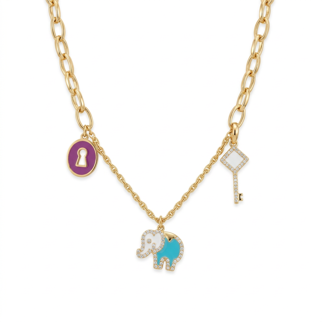 18K Gold Pendant with Rings Pendants Design