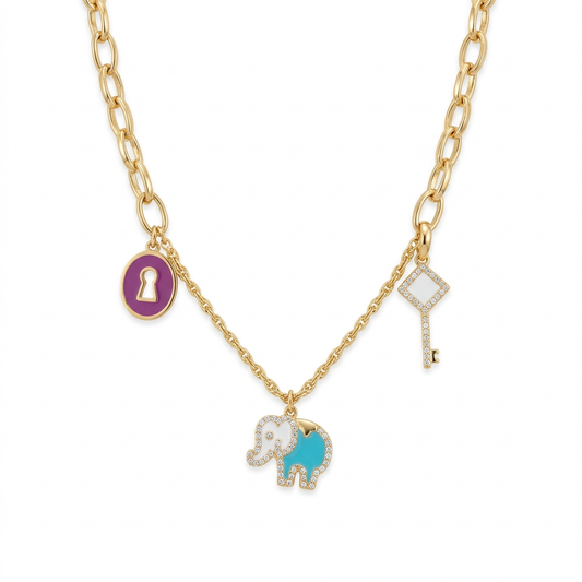 18K Gold Pendant with Rings Pendants Design