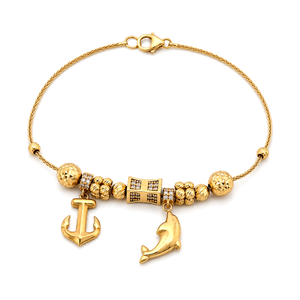 18K Gold Chain Bracelet with Elegant Nautical Design