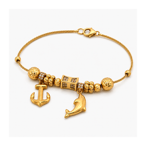 18K Gold Chain Bracelet with Elegant Nautical Design