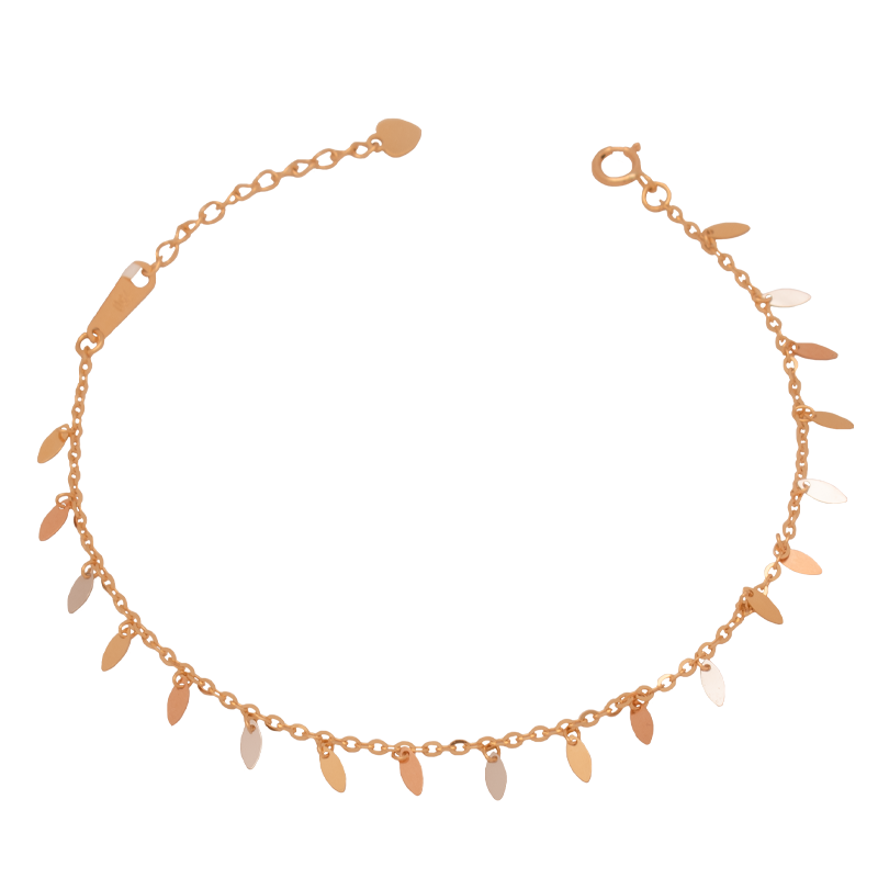 أنسيال ذهب عيار 18 مزين بتعليقات رفيعة، تصميم أنيق ومتميز من غاميه Online.