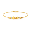 18K Gold Chain Bracelet with Geometric Cubes Design