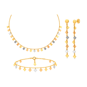 18K Gold Half Set with Geometric Touch Design