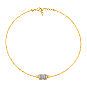 18K Gold Half Set with Simple Horizontal Bar Design