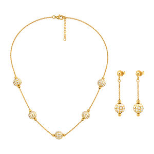 18K Gold Half Set with Five Beads Design