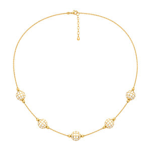 18K Gold Half Set with Five Beads Design