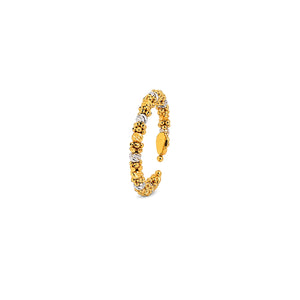 18K Gold Ring with Paved Design