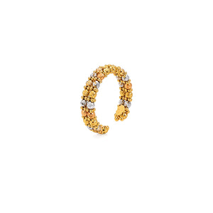 18K Gold Ring with Embellished Hoops Design