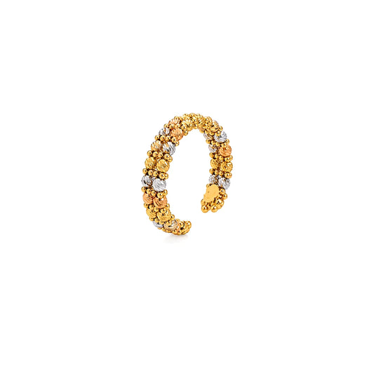 18K Gold Ring with Embellished Hoops Design