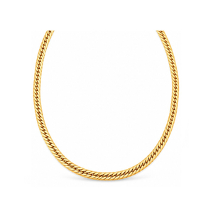 18K Gold Chain Necklace with Braided Design