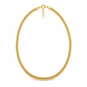 18K Gold Chain Necklace with Braided Design