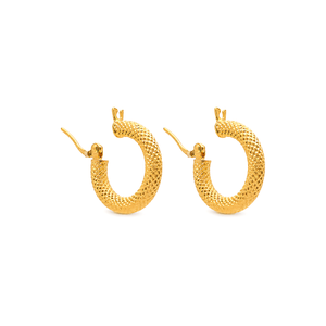 18K Gold Earrings with Circular Braided Design