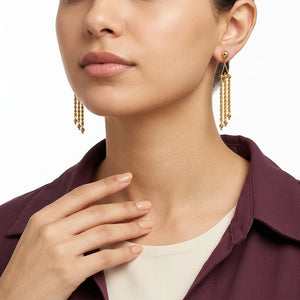 18K Gold Earrings with Dangling Design