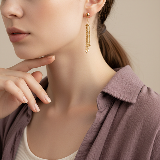 أقراط عيار 18 متدلية