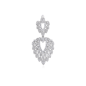 18K White Gold Pendant with Interlocking Leaves