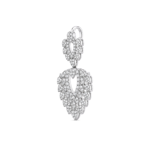 18K White Gold Pendant with Interlocking Leaves