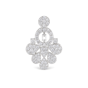18K White Gold Pendant with Floral Design