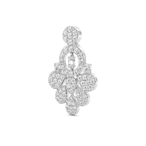 18K White Gold Pendant with Floral Design