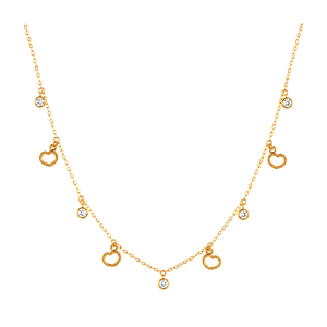 18K Gold Necklace with Apples Pendants