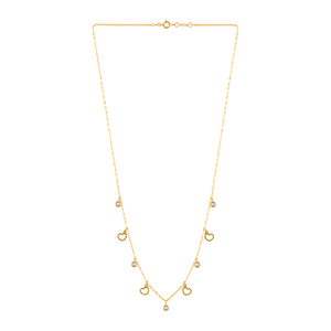 18K Gold Necklace with Apples Pendants