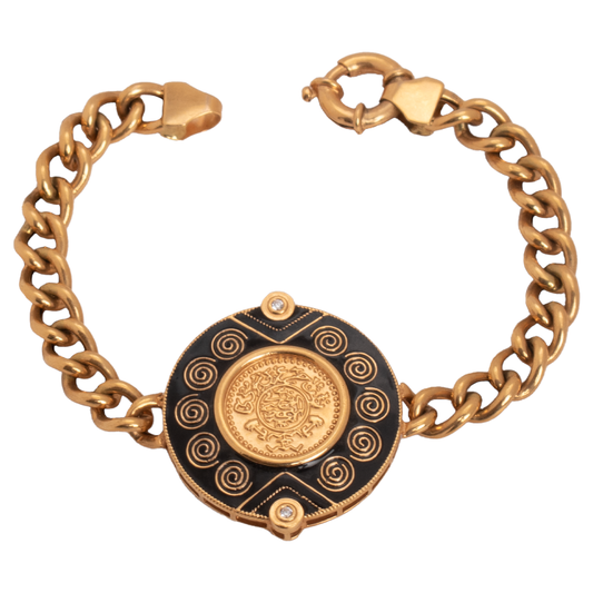 أنسيال تصميم مزخرف ذهب عيار 21 بتصميم أسود أنيق