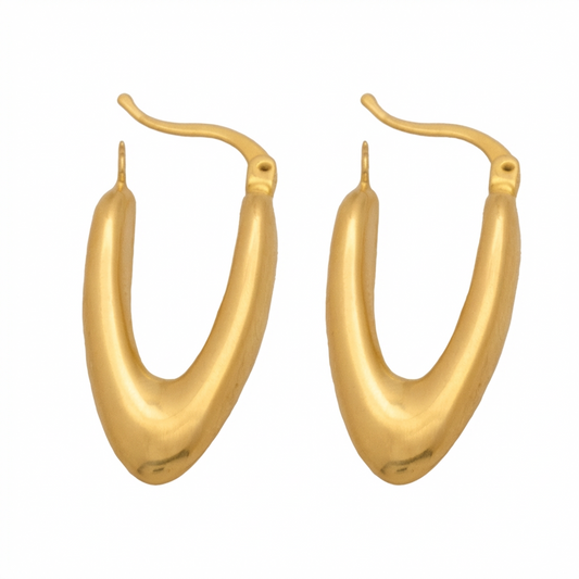 أقراط عيار 21 بتصميم هندسي كبير