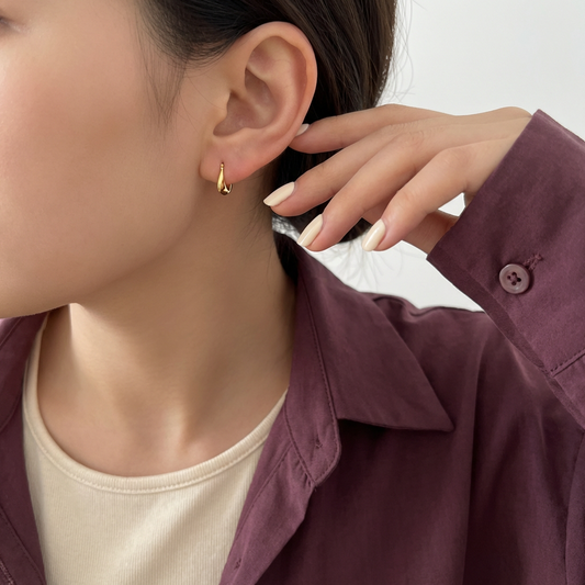 أقراط ذهب عيار 21 تصميم دائري