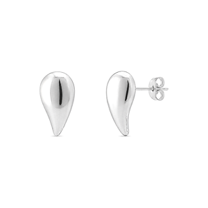 18K White Gold Earrings with Teardrop Design