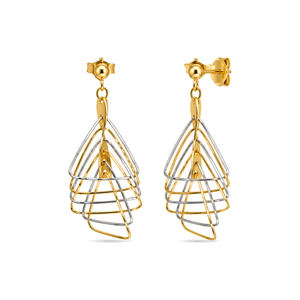 18K White Gold Earrings with Triangles Design