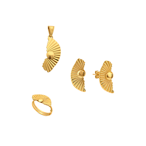 18K Gold Half Set with Zigzag Design
