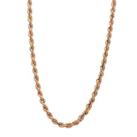 18K Gold Pendant with Braided Twisted Rope Design